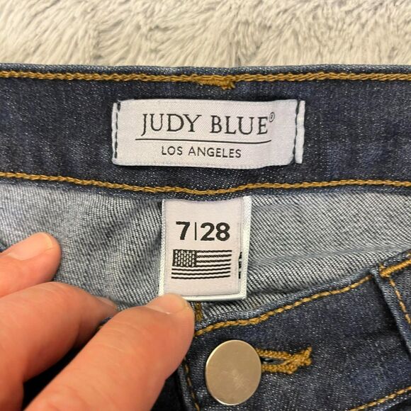 Judy Blue Jeans Women 7/28 Dark Wash Stretch Skinny Mid Rise Denim Soft Comfort - Picture 3 of 8
